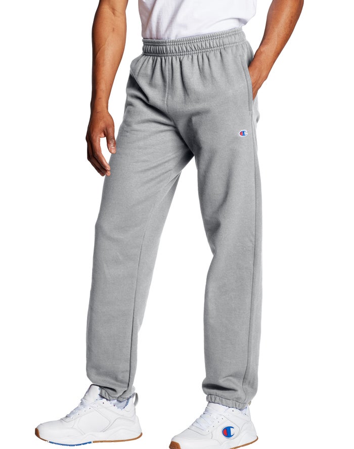 Champion Mens Pants NZ - Powerblend Fleece Relaxed Bottom Grey ( 7826-OXCEK )